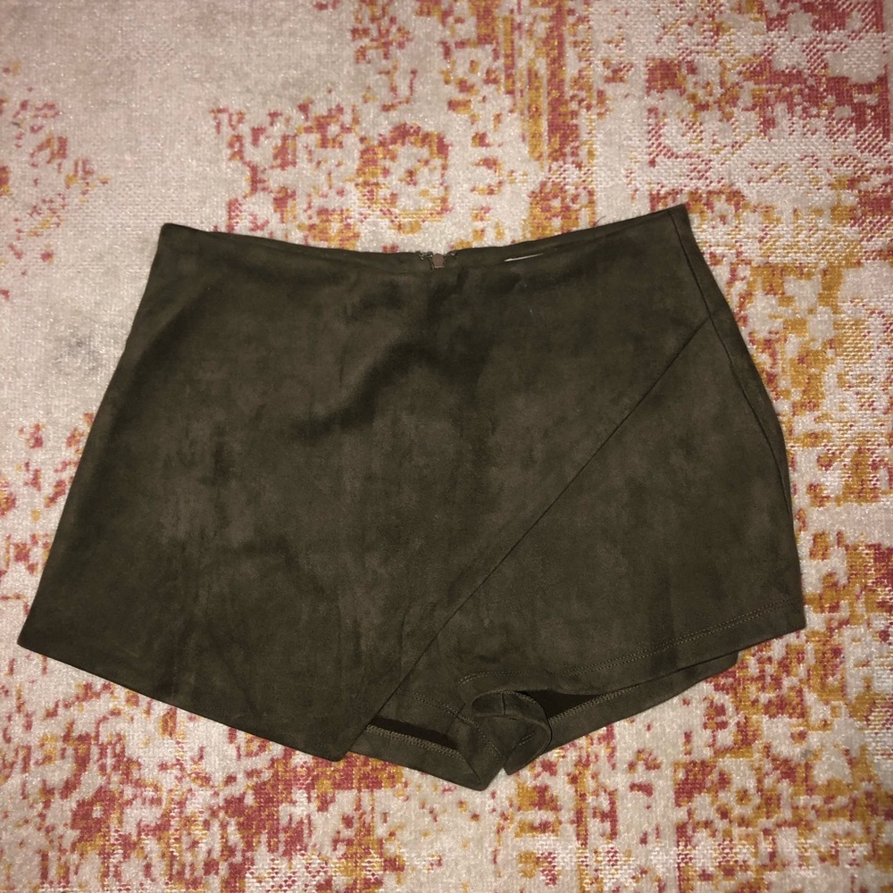 Suede Olive Green Skort